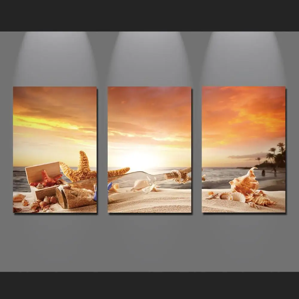 3 Панели домашний декор дрейф бутылки живопись печатных на холсте настенные