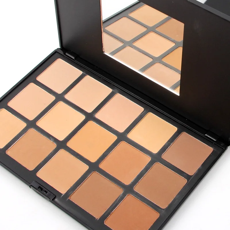 

Face Powder Compact Make Up Mineral Powder Foundation Makeup Contour Palette Nude Bronzer Matte Dark Skin Cosmetics 360g