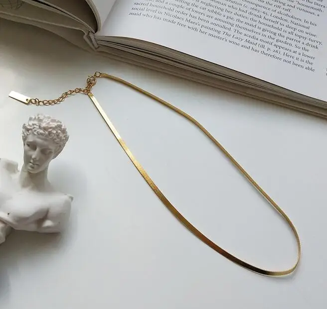 short necklace 38cm 925 пробы, серебряная квадратная подвеска в виде цветка, чокеры, ожерелья золотого цвета с круглым зеркалом, очаровательные ожерелья, короткие ожерелья в виде змеи - Окраска металла: short necklace 38cm