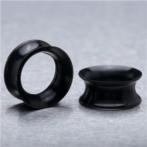 2pcs Black Jovivi 5/" 16 мм силиконовый ультра-тонкий двойной размытый винт расширитель ушей растягиватель пробка туннели хряща пирсинг черный/белый/розовый - Окраска металла: 2pcs Black