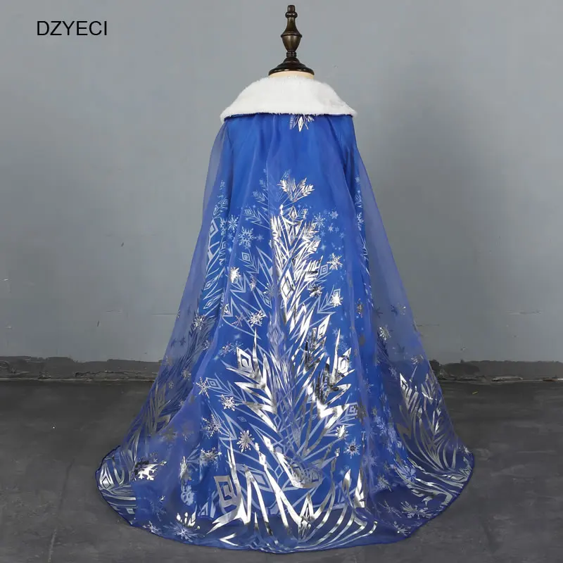 DZYECI/платье снежинки для девочек; Карнавальный костюм для детей; Снежная королева; кружевное платье принцессы; детское платье; Deguisement Elza; маскарадный костюм макси