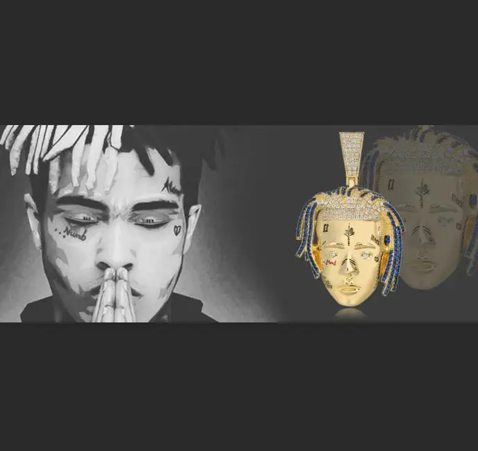 TOPGRILLZ Rapper XXX Tentacion ожерелье для мужчин Iced Out CZ цепи хип хоп/панк золотые подвески
