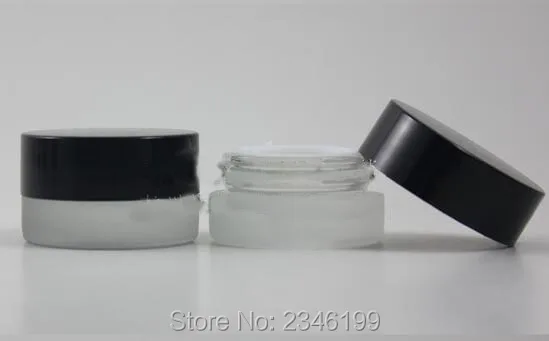 

5G 5ML Frost Cream Jar, Cosmetic Eye Cream Sample Glass Packing Container, Small Sample Jar With Black Plastic Cap, 30pcs/lot