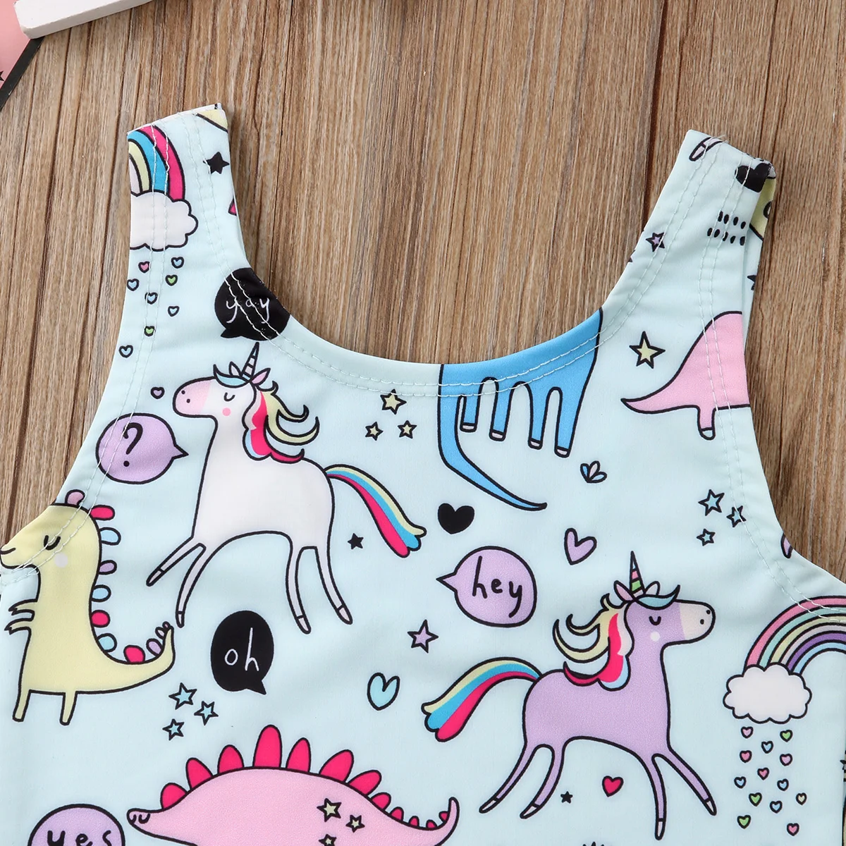 Цельный купальник бикини с принтом пони для маленьких девочек Монокини