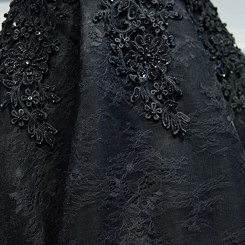Черное кружевное платье для выпускного вечера es Vestidos De gala шорты с бантами, платье для выпускного вечера стиль v-образным вырезом Выпускное Платье Vestidos De Soiree настоящая фотография платье для выпускного вечера es