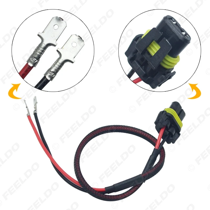 FEELDO 1PC 12V 35W 55W Auto HID Conversion Kit Xenon Lamp Bulb Power Wire Harness Female Plug Cord H11 Cable | Автомобили и