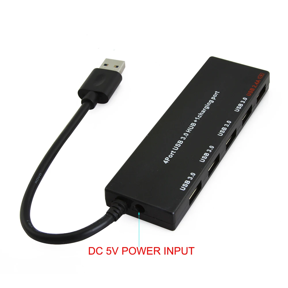 5 в 1 USB 3 0 концентратор A 4 порта быстрая зарядка 2.4A умный зарядный порт с DC источник