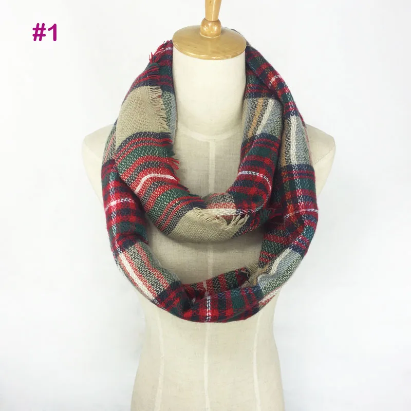 Новейший дизайн зимний акриловый шарф в шотландскую клетку популярный Модный