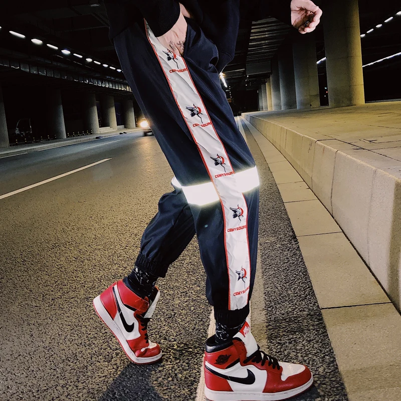 Мужские штаны спортивные боковой полосы Повседневное брюки Для мужчин хип-хоп