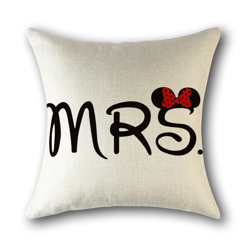 MRMRS literary love couple creative linen sofa pillow office pillowcase coffee shop home decoration bedding cushion cover | Дом и сад