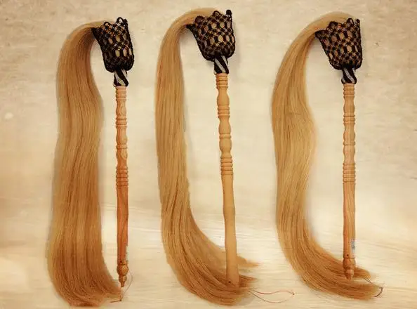 Wooden handle real horsetail whisk tai chi martial arts drama Buddha buddhist Taoist duster top quality | Спорт и развлечения