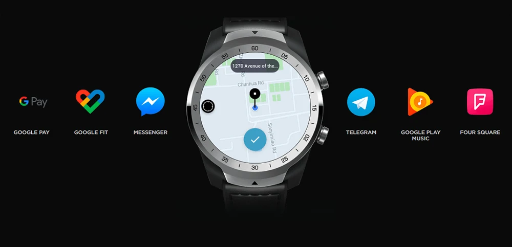 Global Ticwatch PRO Android носить NFC Google Pay gps Смарт часы IP68 Водонепроницаемый AMOLED дисплей smartwatchs для мужчин