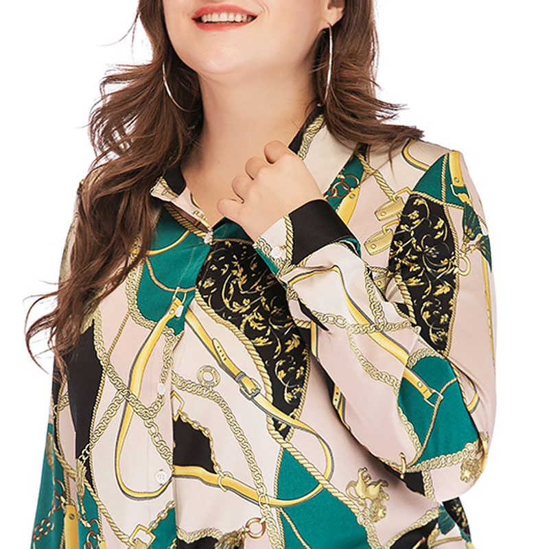 Женская Офисная рубашка на пуговицах PGSD Повседневная большого размера с длинным