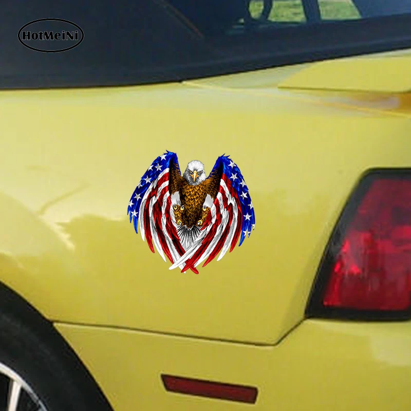 HotMeiNi Car Styling Sticker Bald Eagle USA American Flag Truck Laptop Window Decal Bumper Cooler 13cm* .11.5cm | Автомобили и