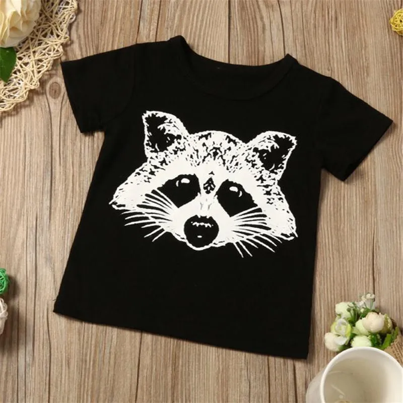 Одежда для маленьких мальчиков футболка с изображением лисы топы в клетку и