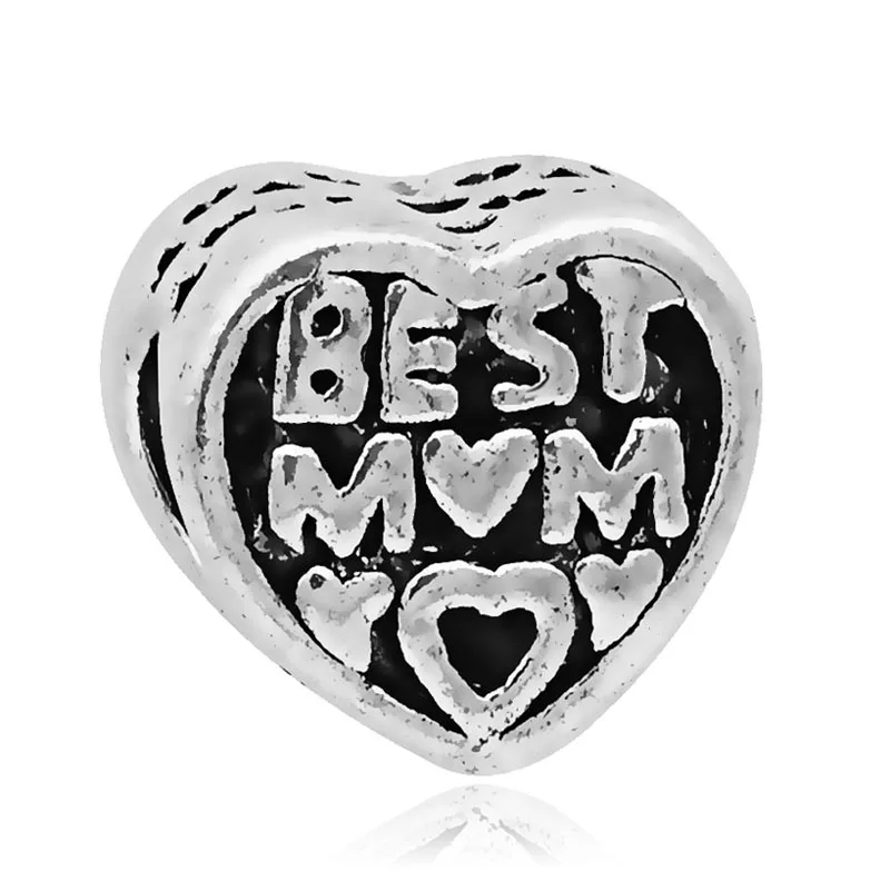 best mom Европейский Серебряный мультяшный семейный мешок для денег Дерево шарик подходит Пандора талисманы Браслет безделушка ювелирные изделия для женщин - Цвет: best mom
