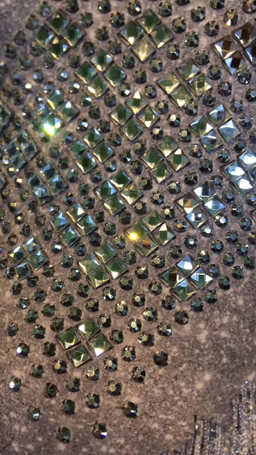 Nightclub Sexy Silver Tassel Bodysuit Sparkling Crystals Jumpsuit Birthday Party Stage Wear Dancer Singer Show Dance Costumes