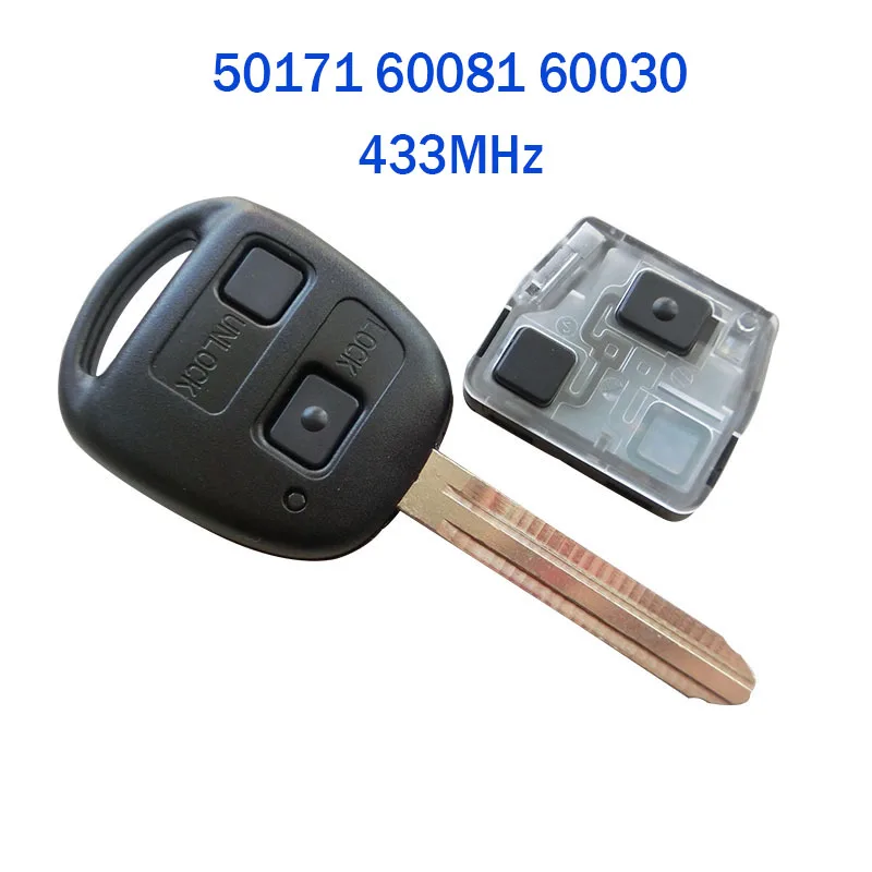 Новый дистанционный ключ 50171 60081 60030 433 МГц 3041 для Toyota с чипом 4D67 4C необработанный