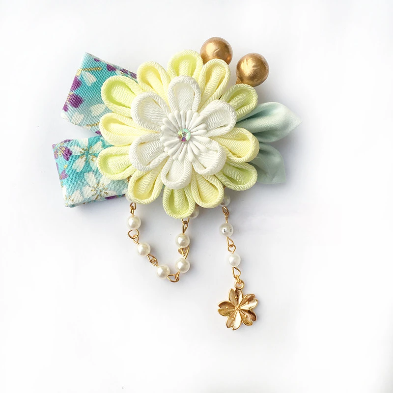 Кимоно ручной работы в японском стиле тканевый головной убор с цветами