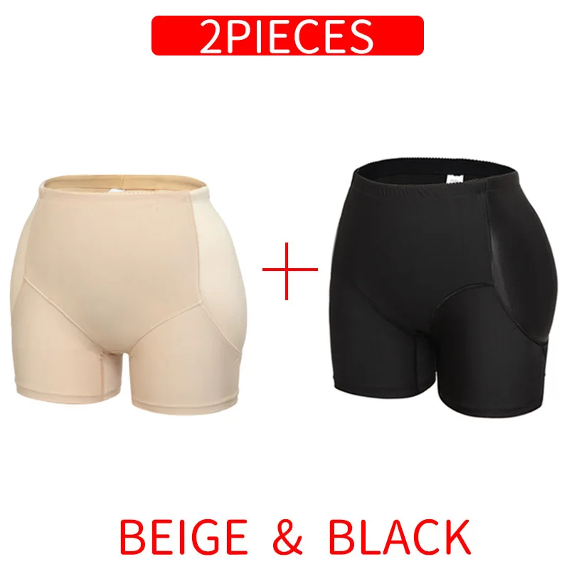 BalckandBeige Невидимый мягкие трусики прикладом подъемник женщина Корректирующее белье Booty Enhancer Body Shaper штаны с подкладками пуш-ап для бедер коврик для моделирования формочек - Цвет: BalckandBeige
