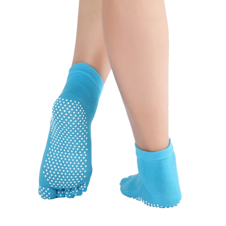 5 пар/лот женские профессиональные носки нескользящие пять пальцы рук и ног носки Пилатес массажные носки для женщин