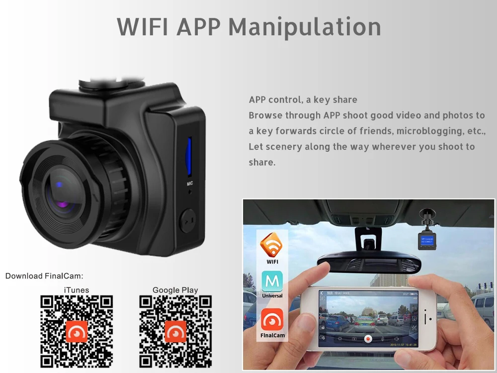 Видеорегистратор Conkim Novatek 1080 + IMX323 CMOS 96658 дюйма GPS Wi Fi GPS|Видеорегистраторы| |