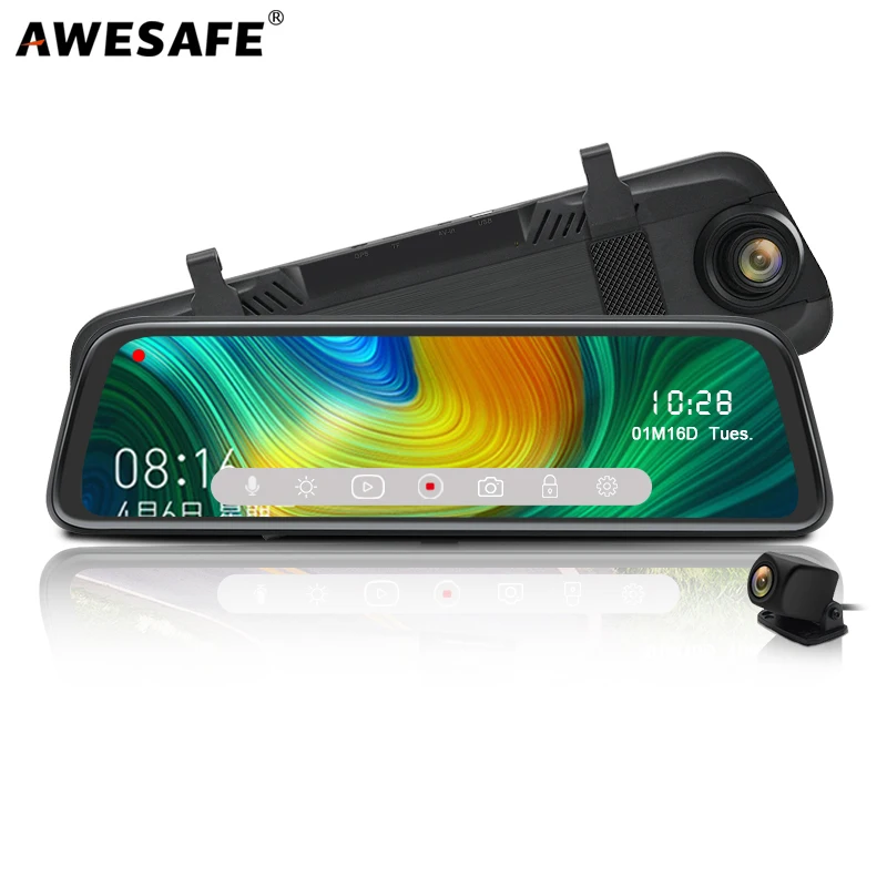 AWESAFE H13 Full HD 1080P Автомобильная DVR камера авто 10 ''зеркало заднего вида