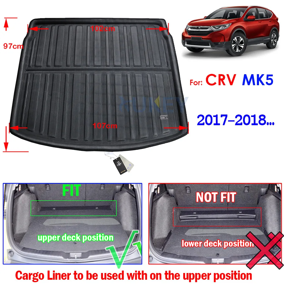 Для Honda CRV CR-V 2002- водонепроницаемый Грузовой лоток для багажника лайнер для багажа задний багажник напольный коврик ковер с учетом MK2 3 MK4 MK5