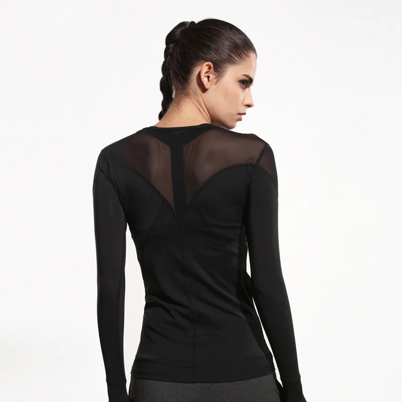 Женская футболка для йоги Топ Для Йоги сетчатая пряжа спортивная рубашка женская