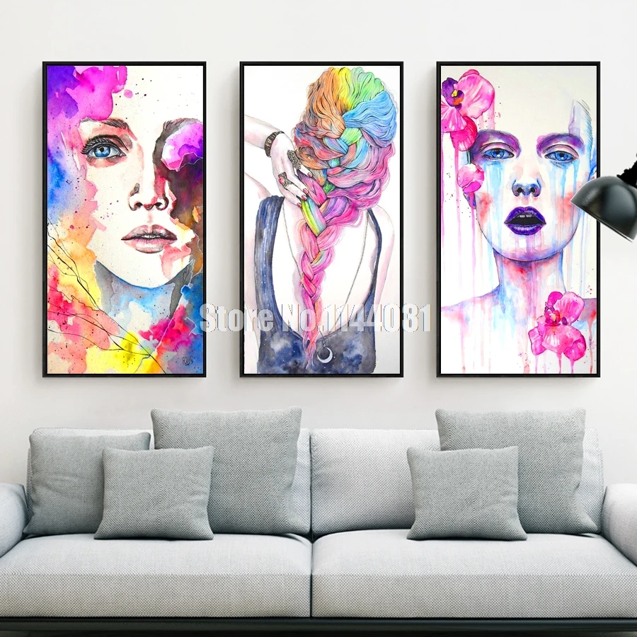 5D алмазная вышивка Акварельная Женская полная дрель крестиком алмазные наборы