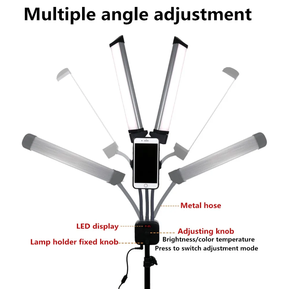 GSKAIWEN 40W LED Photographic Light Dimmable 3000-6000K Makeup Beauty Eyebrow Tattoo Lamp Studio Video with Tripod | Электроника
