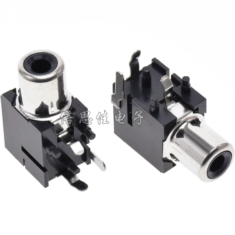 20pcs Black PCB Soldered RCA Audio Socket AV1-8.4-9A 3-pin Single Hole AV Jack Connector | Обустройство дома