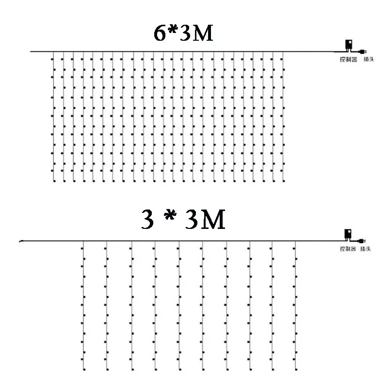 6x3 м 3x3 светодиодная занавеска сосулька сказочные гирлянды 300Led 600 светодиодов