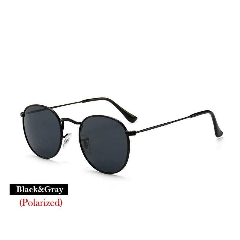 Black Gray LeonLion Polarizd Солнцезащитные очки женские/мужские брендовые дизайнерские круглые очки женские зеркальные солнцезащитные очки для вождения Oculos De Sol Gafas - Цвет линз: Black Gray