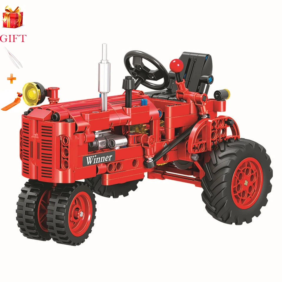 City Technic Farm Tractor City Model Building Blocks Educational Funny Children Brick Kid Toys Gifts hello kitty mini block amusement park brick building blocks toys kid assembly diy children street city view educational 3d model