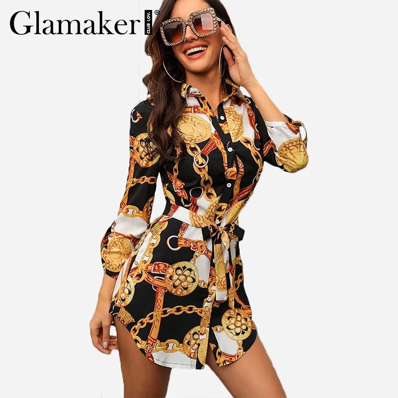 Женское платье мини Glamaker винтажное облегающее на шнурках с цепным принтом в