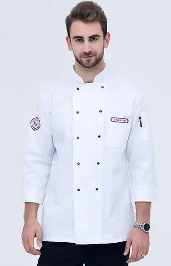 M-White Поварская кухонная куртка для взрослых, Высококачественная форма шеф-повара, британская одежда, женская одежда для ресторана, шеф-повара, женская одежда, B-6522 - Цвет: M-White