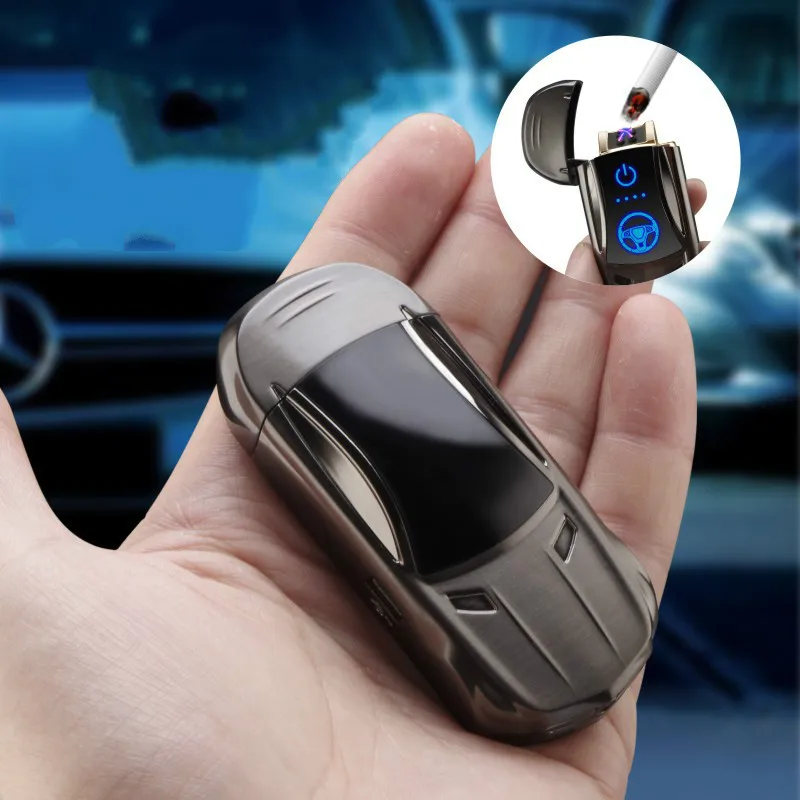 New Metal Creative Cool Sports Car Intelligent Induction Double Arc Lighter Advanced USB Charging Cigarette men's gift | Дом и сад