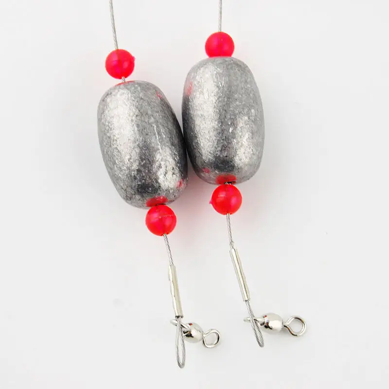 JSM 2pcs/pack steel Fishing lead line with Ready Egg Rigs Lead Sinker fishing weights For hook | Спорт и развлечения