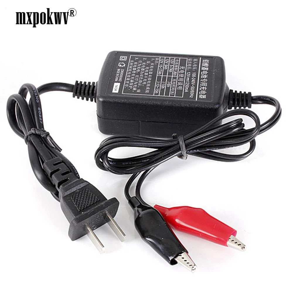 Портативный 12V адаптер питания 12V 1.3A автомобильное зарядное устройство для мотоцикла автоматический свинцово-кислотный гелевый Аккумулятор AGM зарядное устройство 12V
