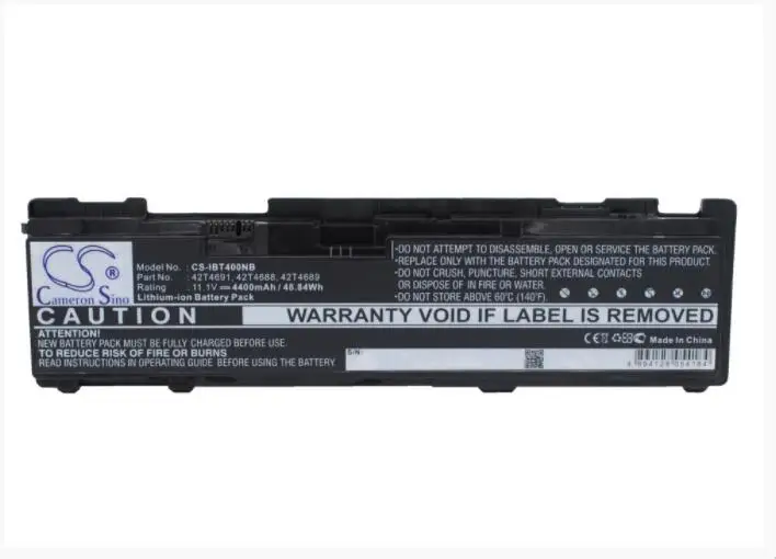 Аккумулятор Cameron Sino 4400mAh для LENOVO ThinkPad T400s 2801 2808 2809 42T4691 51J0497 ноутбука|Цифровые