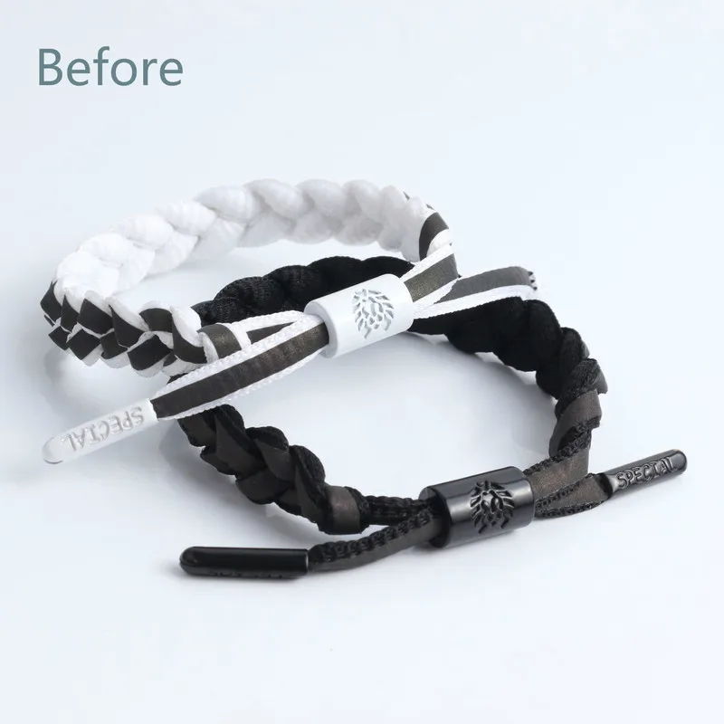 Ручной браслет с головой льва черно белый голографический флуоресцентный