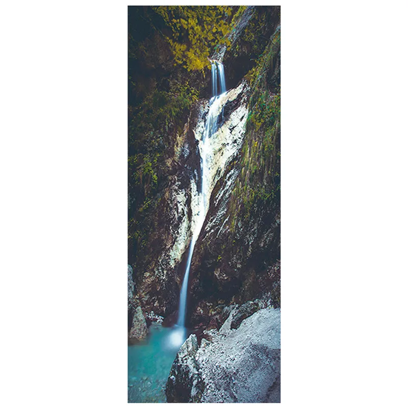 Высокая гора Водопад 3d виниловая настенная роспись дверь Стайлинг наклейки