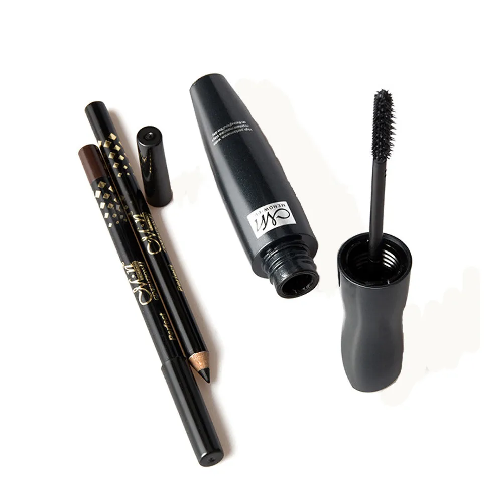 2 шт. черный Тушь для ресниц 3d Волокно Водонепроницаемый Керлинг Удлинение глаз