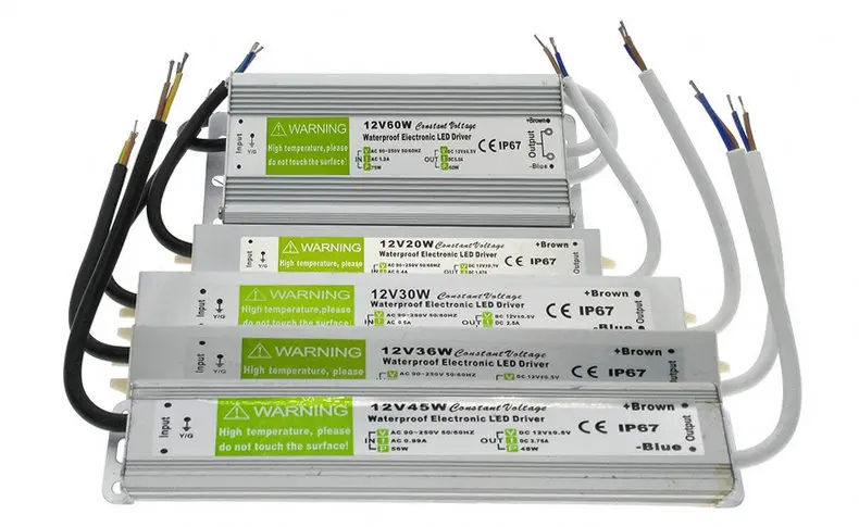 IP67 Водонепроницаемый Светодиодный драйвер DC12V трансформаторы адаптер питания 10 Вт 20 Вт 30 Вт 45 Вт 60 Вт 100 Вт 150 Вт