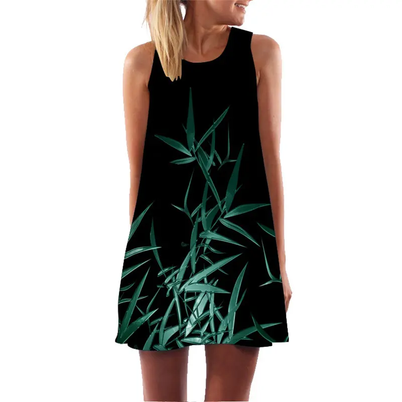 MEIBONA Retro Women Summer Dress A-line Loose Beach Wear Sundress Lady Sexy Party Office Vest Vestidos De Verano | Женская одежда