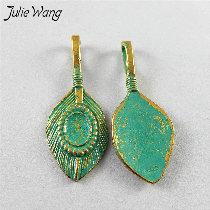 Julie Wang 20 шт. сплав маття зеленые креативные банановые листья ожерелье подвеска