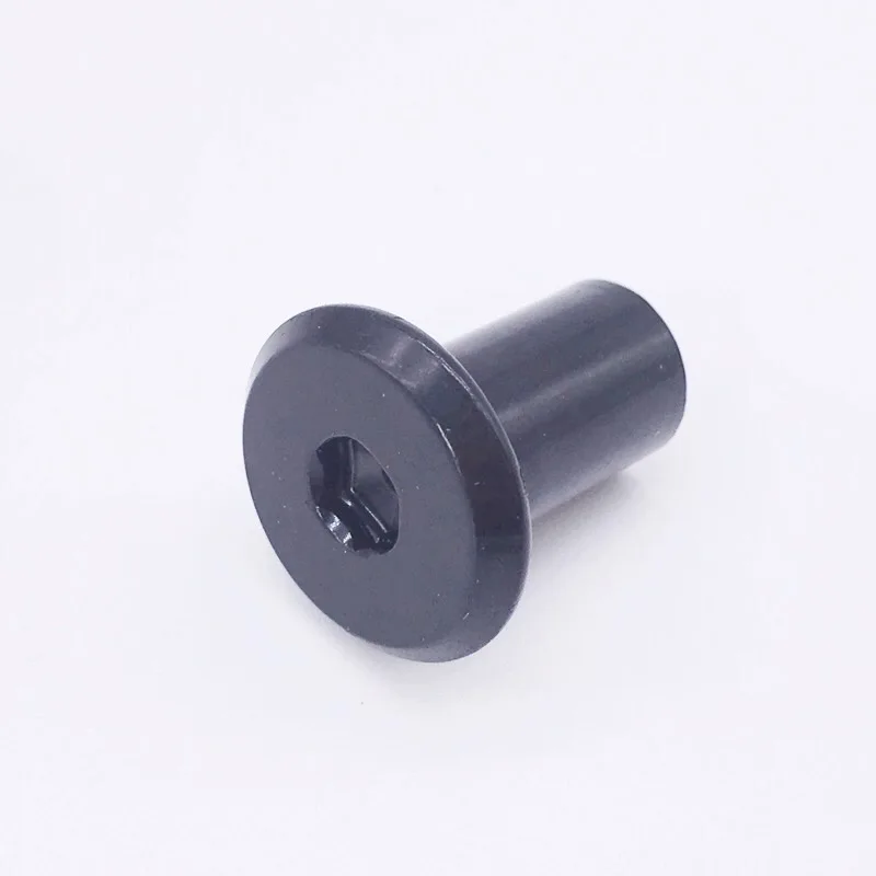 Black Wkooa M6 M8 M10 1/4-20 баррель гайка черная с плоской головкой Шестигранная муфта мебельная фурнитура упаковка 50 - Цвет: Black