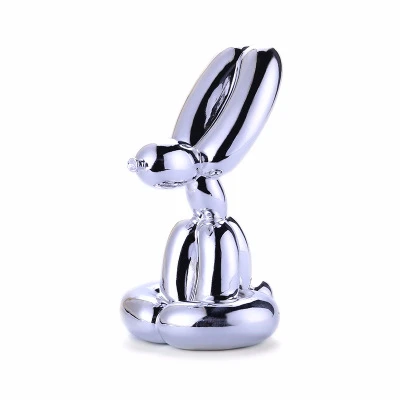 Silver Резиновый шар кролик художественная фигурка ремесло Джефф КООНС блестящий шар статуя собаки украшение дома аксессуары подарок на Рождество - Цвет: Silver