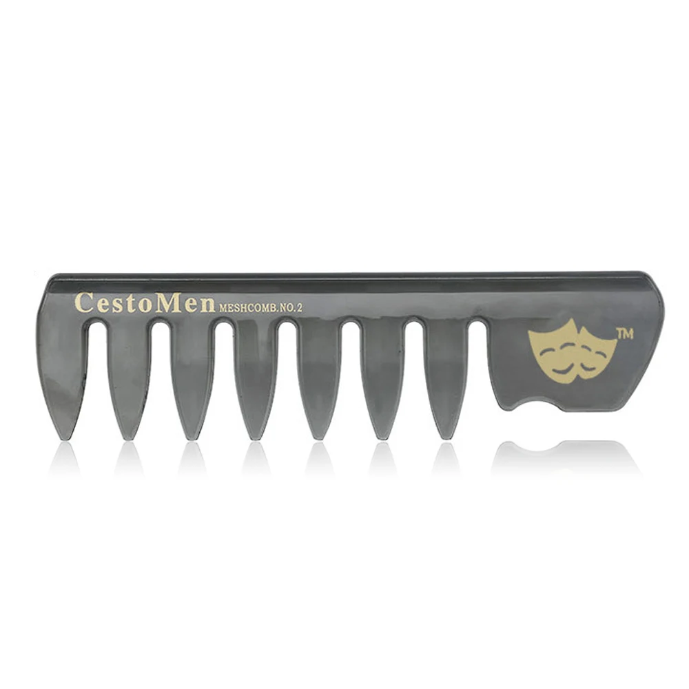 1Pcs Handle Grip Large Tooth Detangling Curly Hair Comb Back Head Styling Beard Oil Comb Men Hairdressing Wide Teeth Comb - Цвет: 02